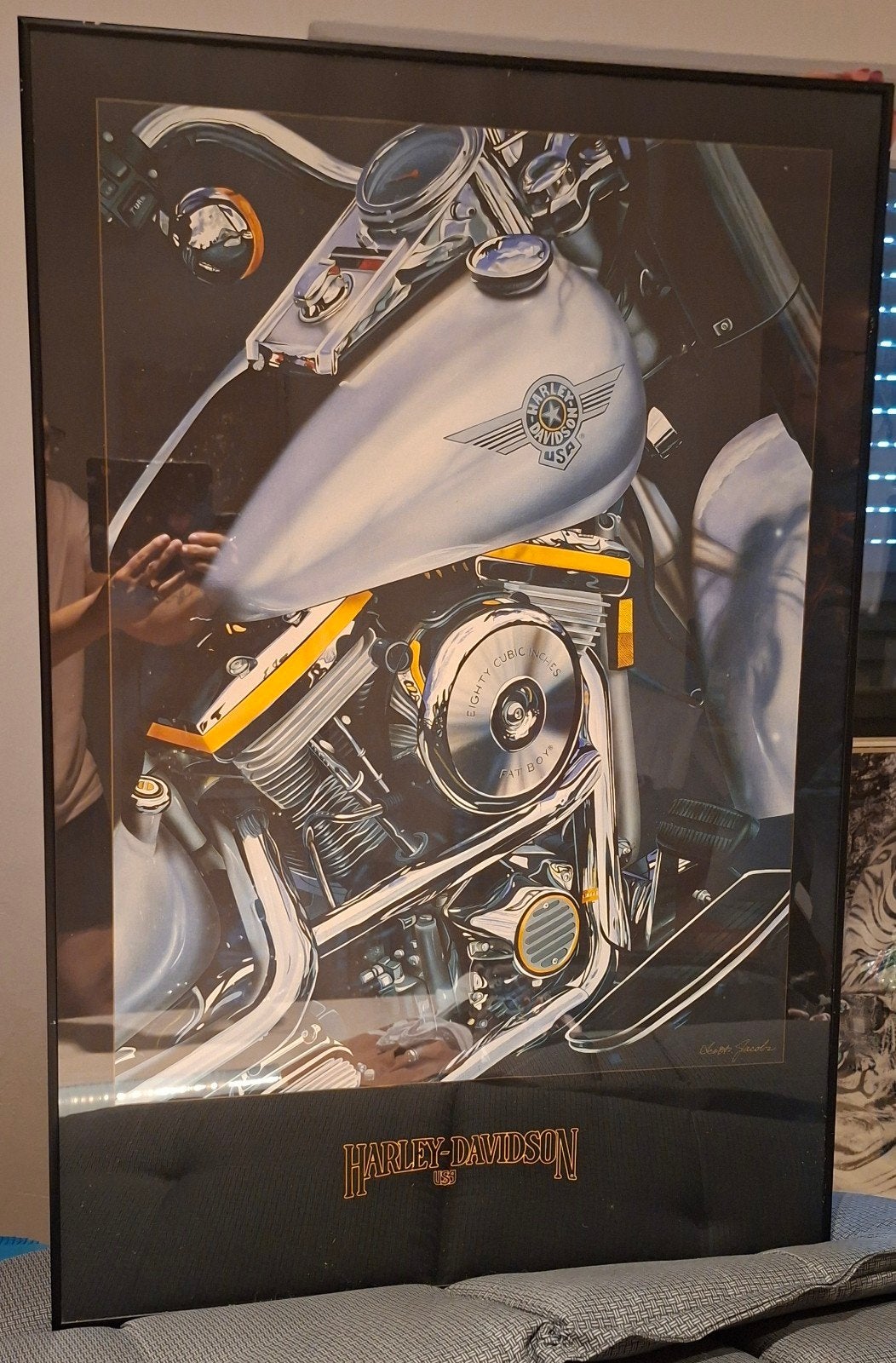 Schilderij Harley Davidson, Ophalen, Met lijst, Sport, A1 t/m A3