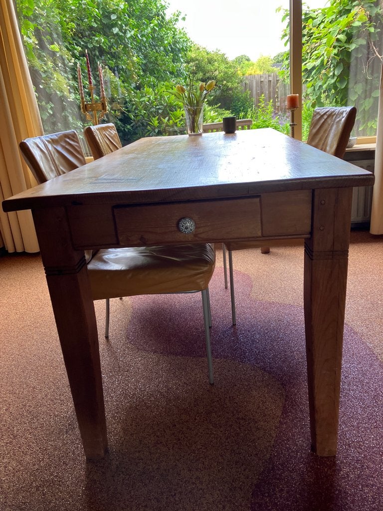 Eettafel, Huis en Inrichting, Tafels | Eettafels, Ophalen, Gebruikt, 50 tot 100 cm, Vijf personen of meer