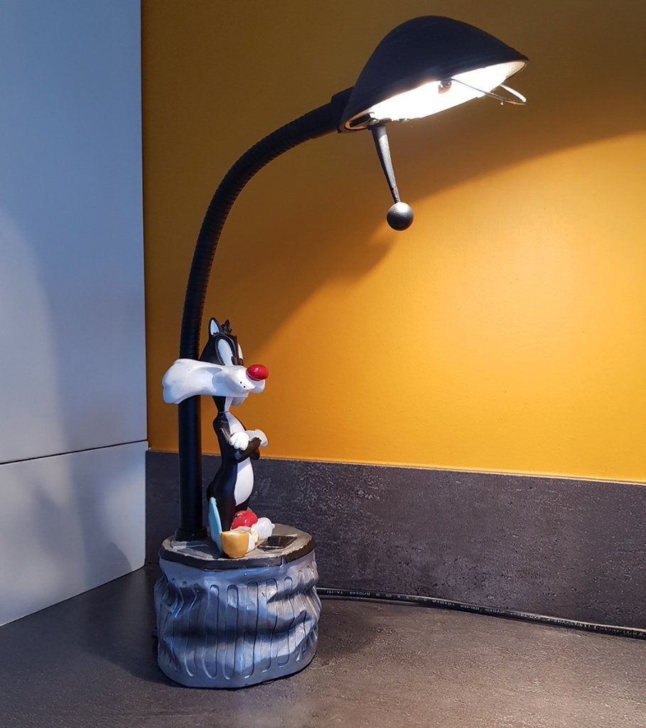 Staande bureau lamp Looney Tunes "Tom" én knuffel!, Ophalen of Verzenden, Gebruikt, Disney, Lamp