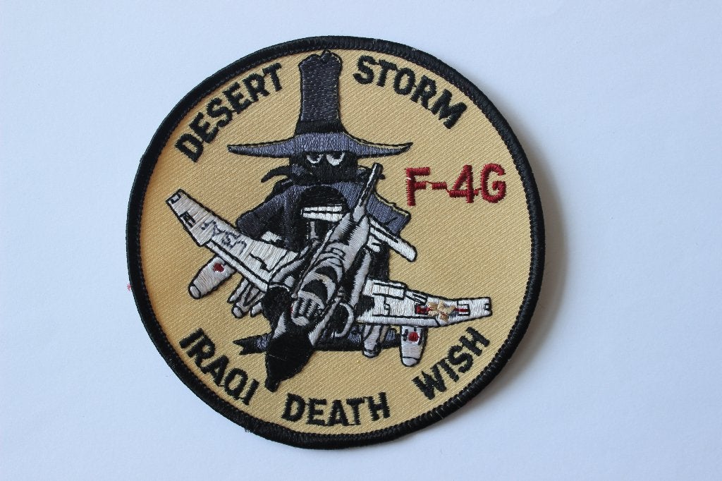 patch f-4g  desert storm  iraqi  death wish  usaf, Verzenden, Luchtmacht, Amerika, Embleem of Badge