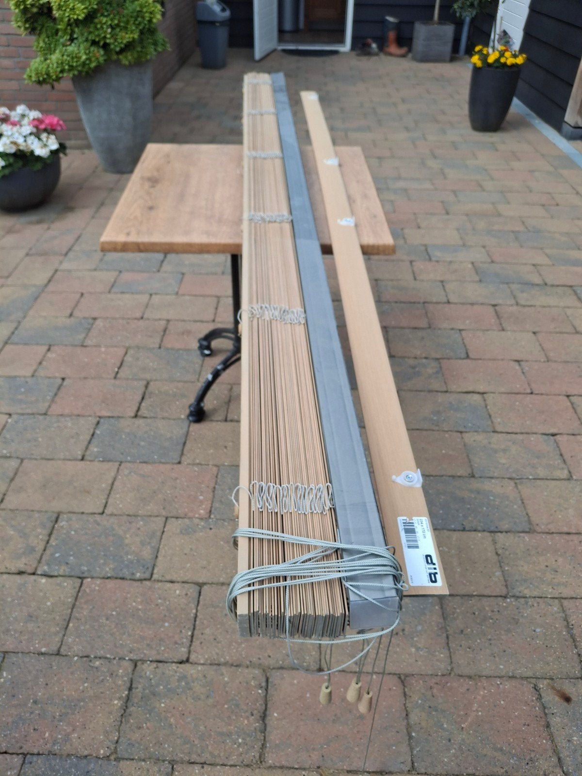 Houten Luxaflex 234x172 cm, Ophalen, Bruin, Zo goed als nieuw, 200 cm of meer