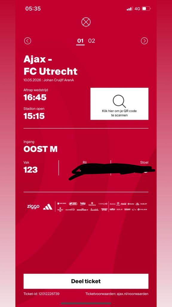 Ajax Utrecht 1x vak 123, Eén persoon, December