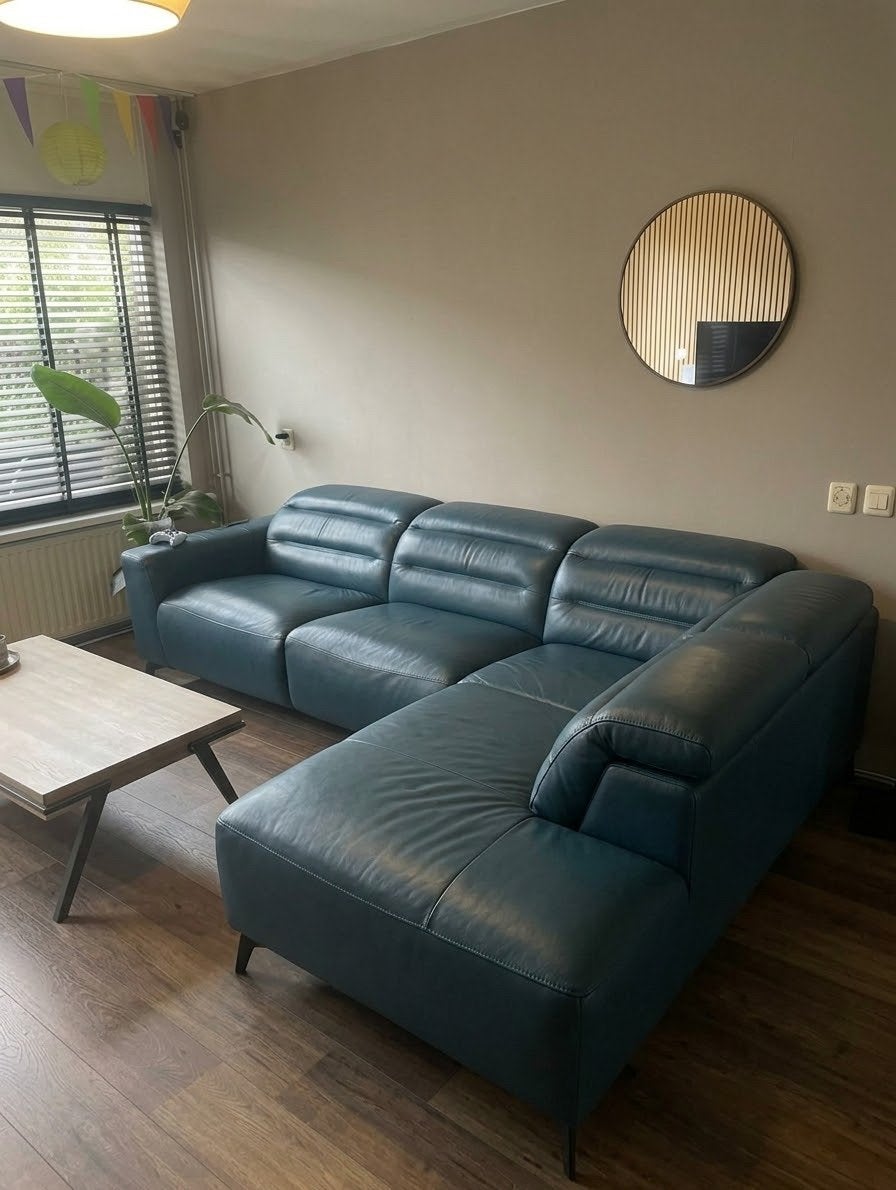 Leren Hoekbank, Ophalen, 250 tot 300 cm, Gebruikt, Hoekbank
