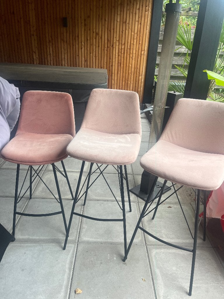 Barkrukken velvet diverse, Ophalen, Met voetsteun, 60 tot 90 cm, Zo goed als nieuw