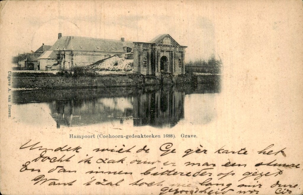 Grave - Hampoort - Coehoorn-gedenkteeken 1688, Ophalen of Verzenden, Voor 1920, Gelopen, Noord-Brabant