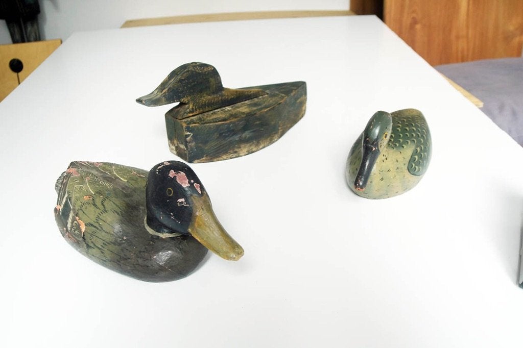 drie maal houten lokeend, Antiek en Kunst, Ophalen of Verzenden