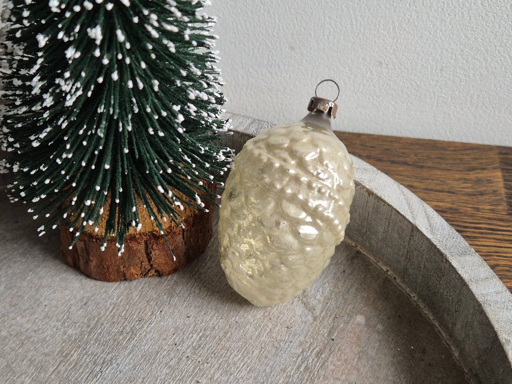 Vintage kerstbal dennenappel glas 590, *, Gebruikt, *, Ophalen of Verzenden