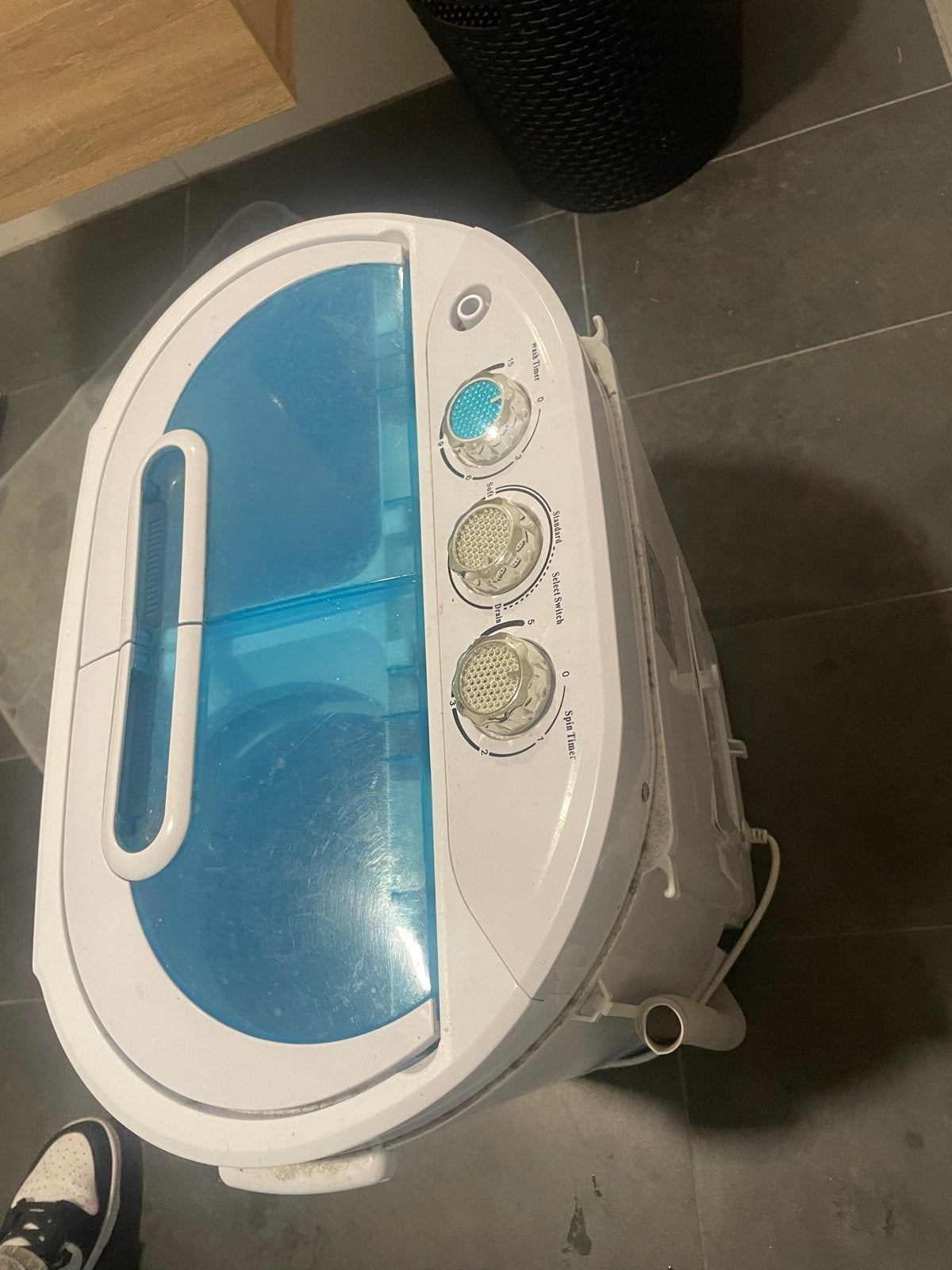 Mini wasmachine met centrifuge en dubbele trommel 3KG, Ophalen, Minder dan 85 cm, Minder dan 4 kg, Bovenlader