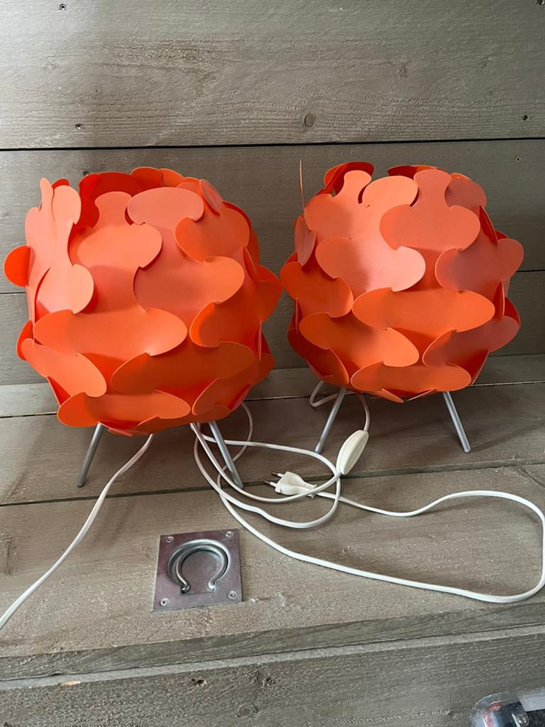 Vintage/retro Ikea lampjes Fillsta oranje, Ophalen of Verzenden, Gebruikt