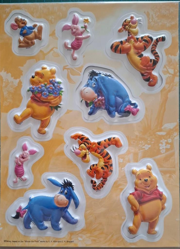 4 A4 vellen 3D stickers NIEUW - Disney, Winnie de Poeh, Ophalen of Verzenden, Nieuw, Meerdere stickers