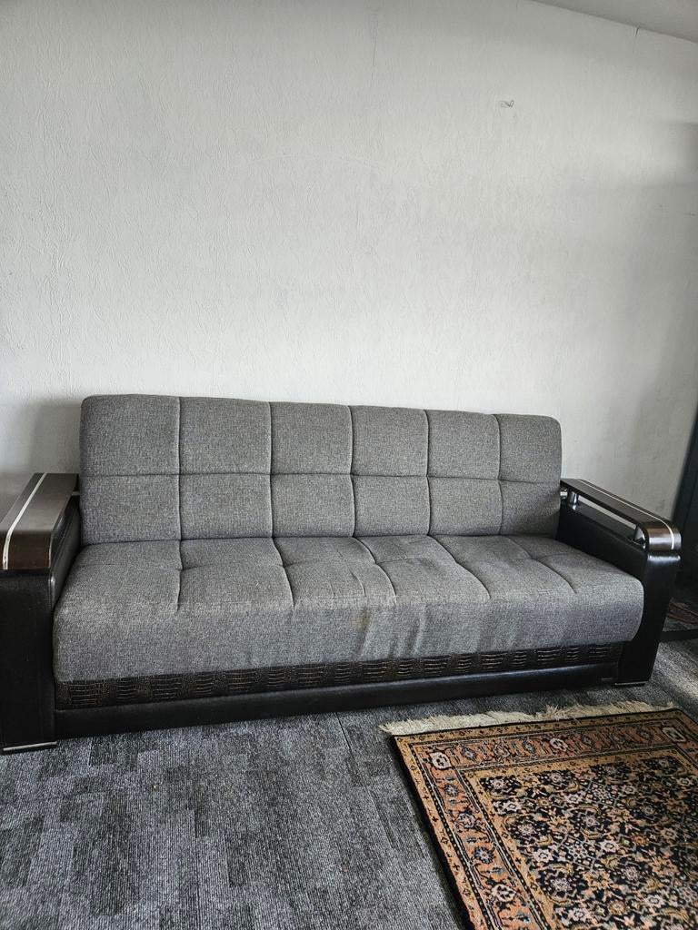 Stevige bankstel, Leer, 75 tot 100 cm, Ophalen of Verzenden, Zo goed als nieuw