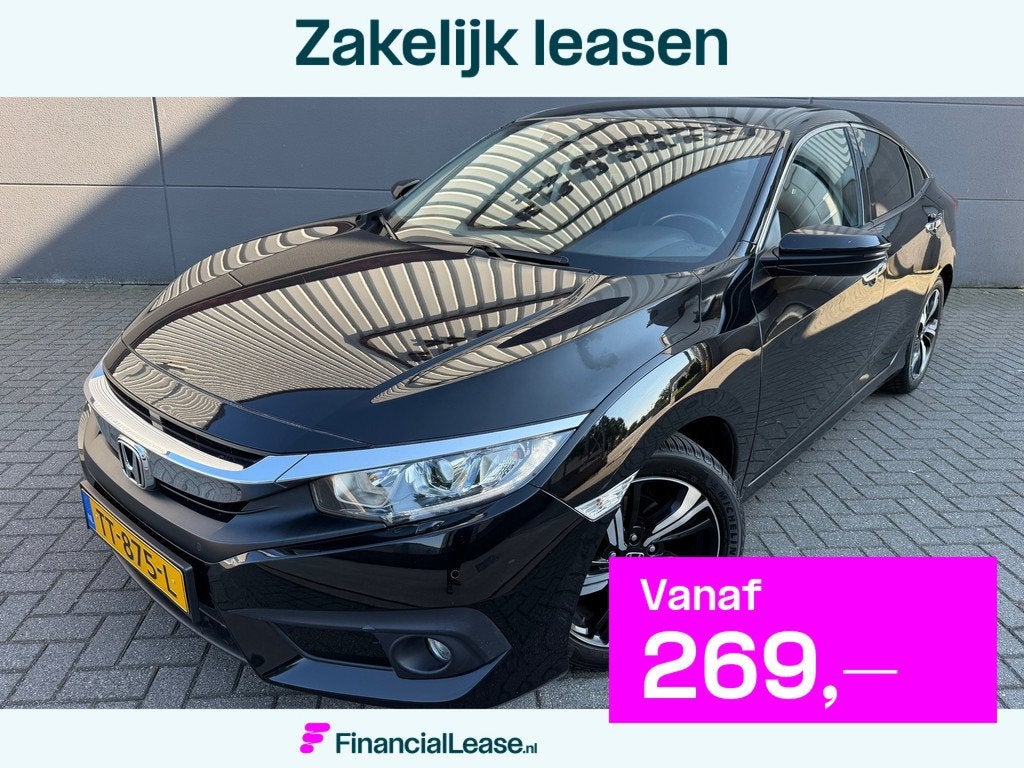 Honda Civic 1.5 i-VTEC Elegance182PK*1eEigenaar*Automaat*Cam, Euro 6, 4 cilinders, Zwart, Origineel Nederlands