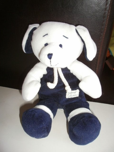 Tiamo hond/beer blauw/wit met korrels in billen 23 cm Van, Overige karakters, Wasbaar, Zo goed als nieuw, Middelgroot (20 tot 80 cm)