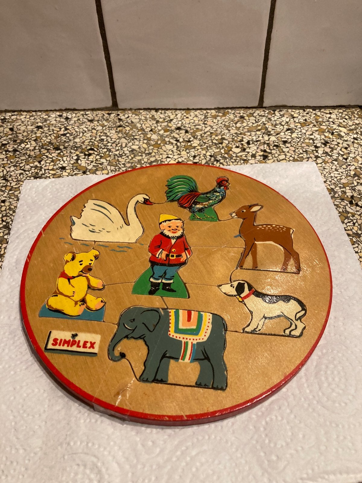 Oude houten simplex puzzel, Ophalen of Verzenden