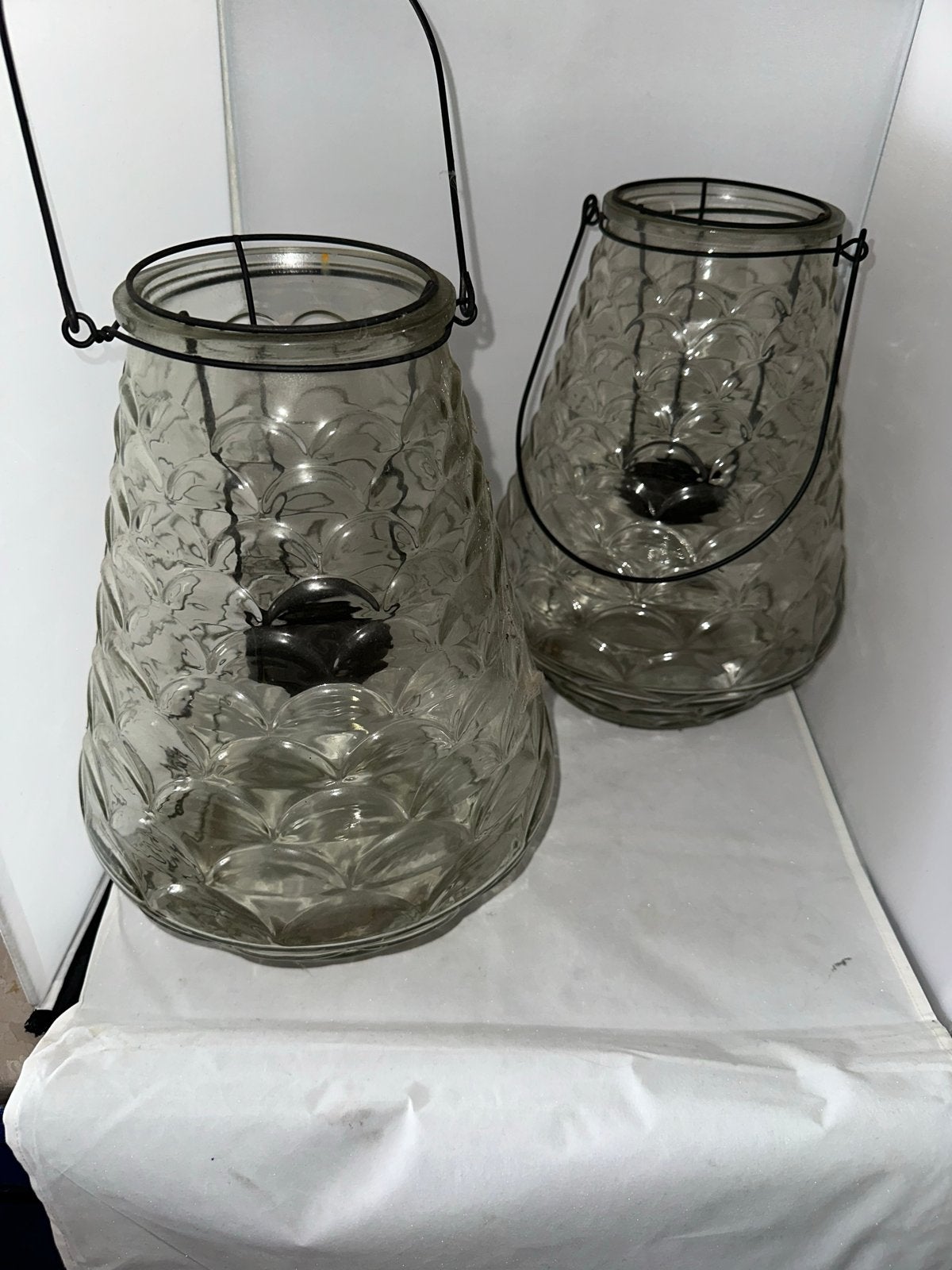 Set van 2 Grote Windlichten voor Terras of Balkon, Tuin en Terras, Ophalen, Gebruikt