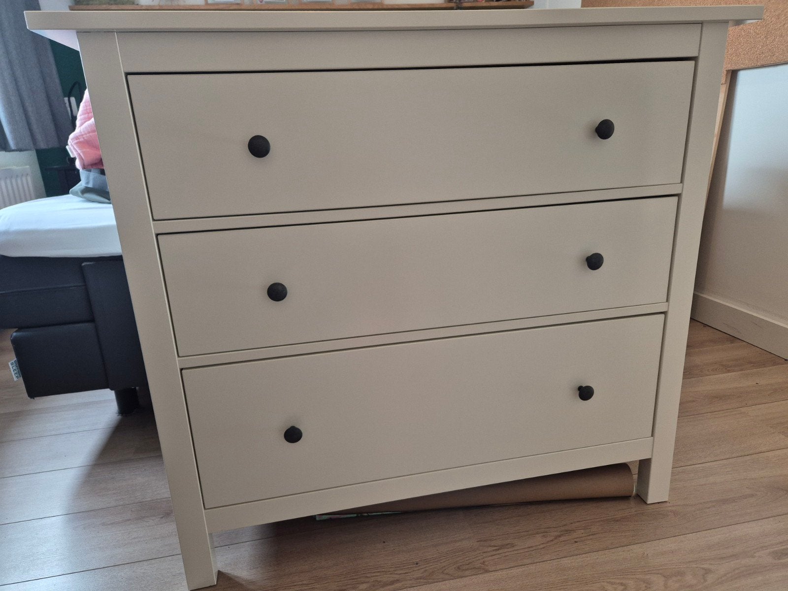 Hemnes ladekast wit 3 lades, Ophalen, Gebruikt, 100 tot 150 cm, 100 tot 150 cm