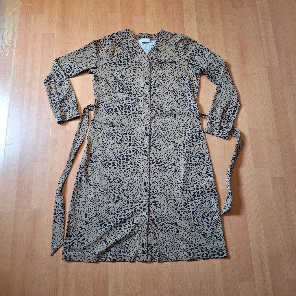 Gave Jurk, Travel, Daelin, Mt L, panterprint, nieuw!, Bruin, Maat 42/44 (L), Nieuw, Ophalen of Verzenden