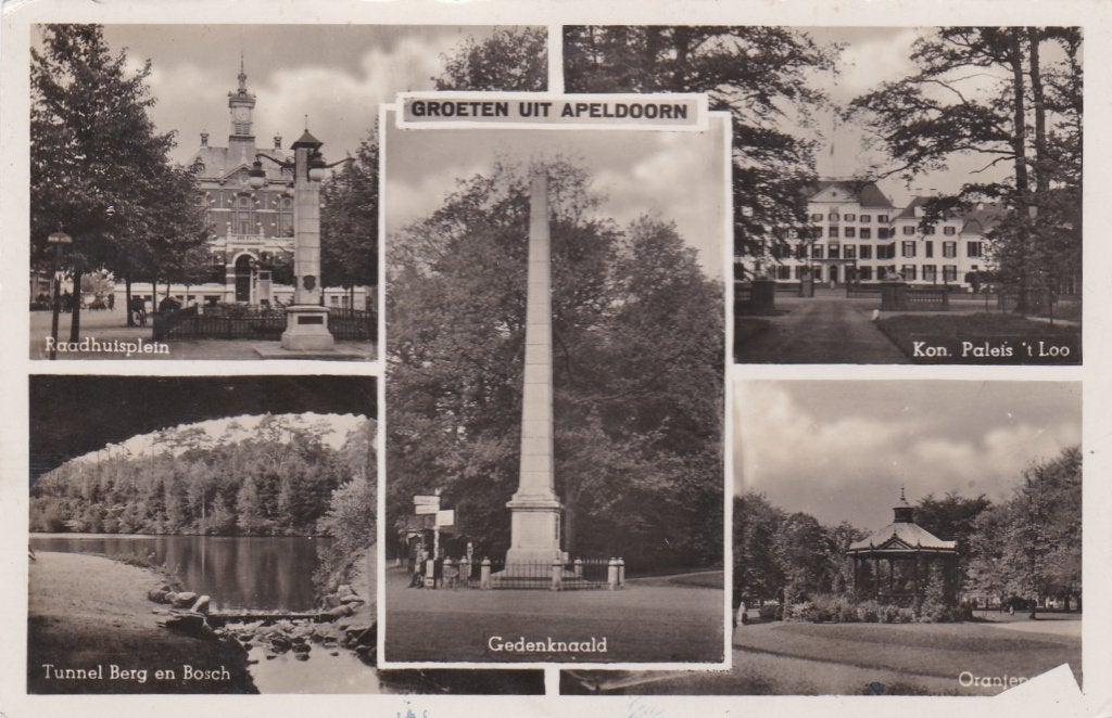 18855 Groeten uit Apeldoorn gelderland gelopen 1943, Verzenden, 1940 tot 1960, Gelopen, Gelderland
