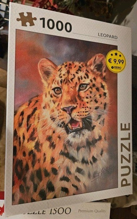 puzzel 1000stukjes luipaard nieuw, Ophalen of Verzenden, 500 t/m 1500 stukjes, Nieuw