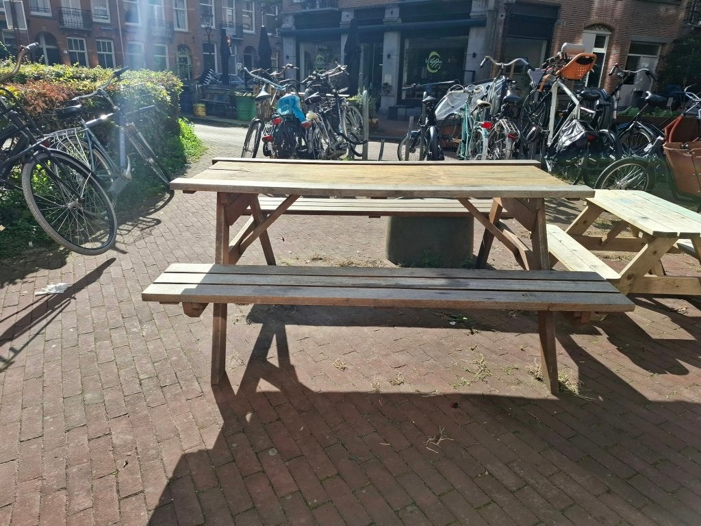 Gratis ophalen - Picknick tafel, Ophalen, Gebruikt, Rechthoekig, Hout