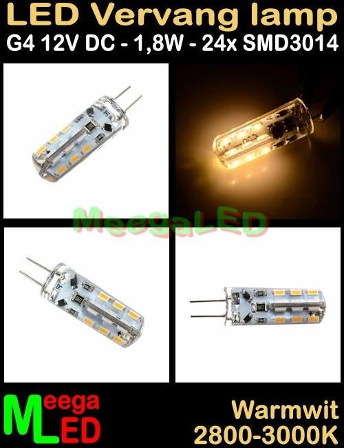 LED Camper G4 ledspot lamp rond 24 SMD3014 - 12v - 1,8 watt, Ophalen of Verzenden, Nieuw
