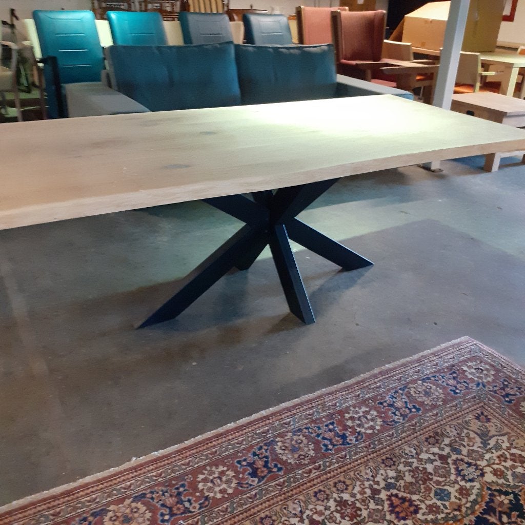 Boomstam tafel, eiken 240x100x4 .NIEUW., Boomstam, Vijf personen of meer, Eikenhout, Rechthoekig