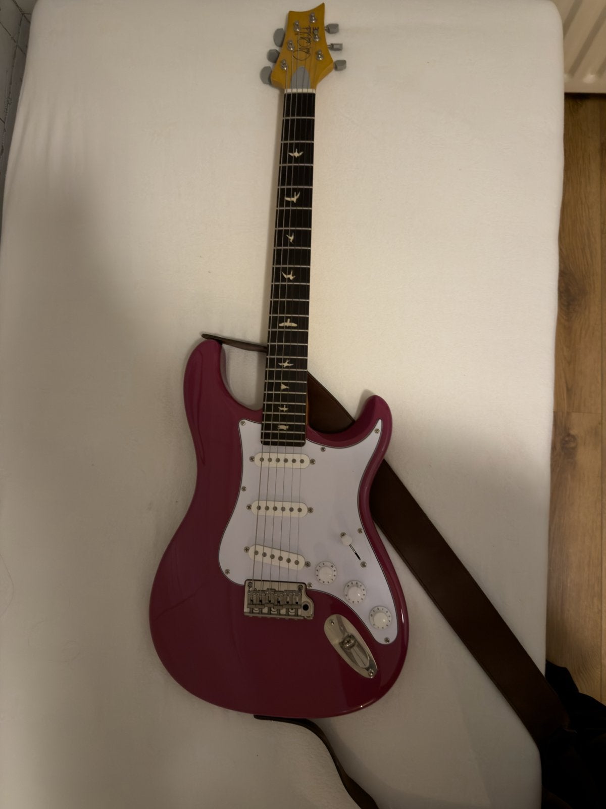 PRS SE Silver Sky Dragon Fruit met tas, Ophalen of Verzenden, Zo goed als nieuw, Solid body, Paul Reed Smith