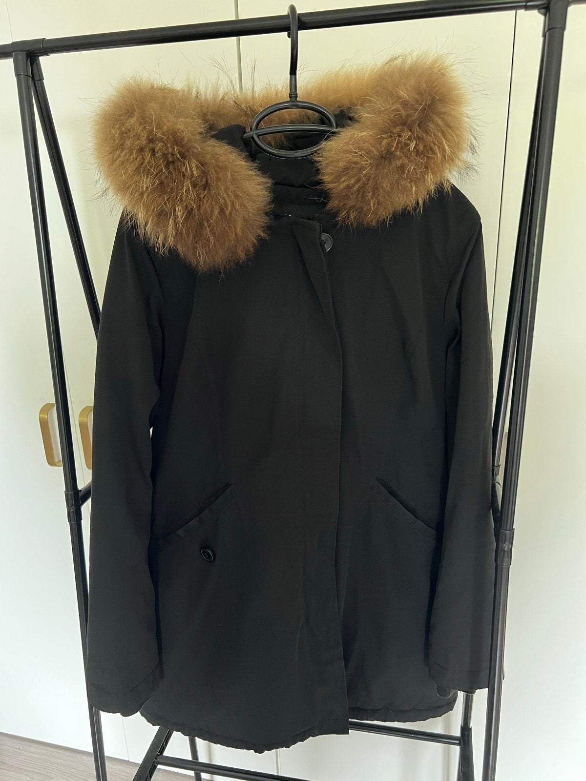 Attentif Paris Parka met Bontkraag - Zwart, Maat 40, Kleding | Dames, Jassen | Winter, Ophalen of Verzenden, Zo goed als nieuw