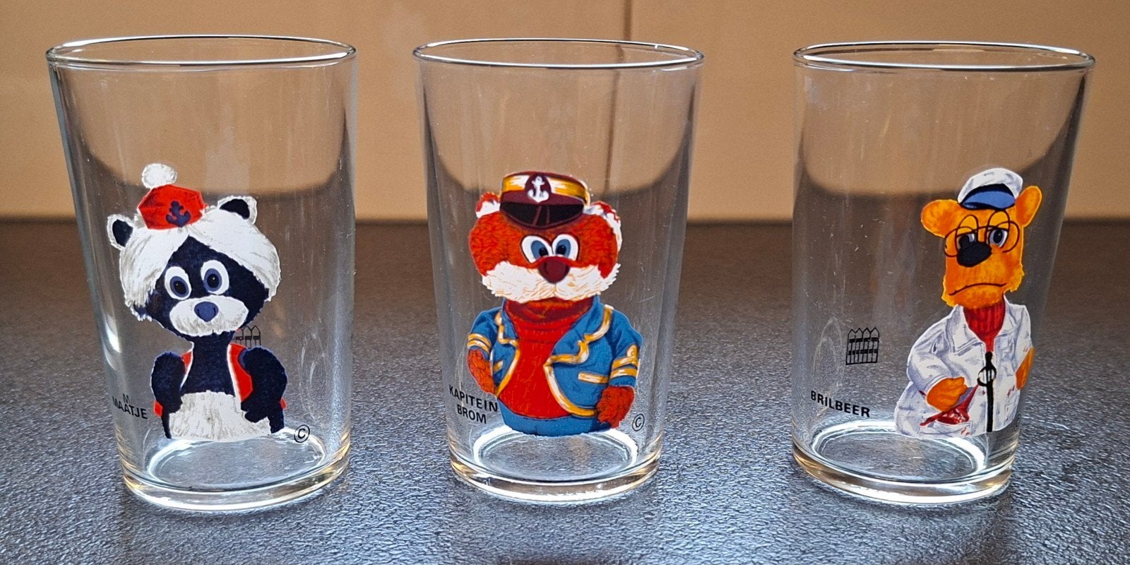 3 ( set)  Vintage glaasjes Bereboot ( jaren 70 ) Raak, Ophalen of Verzenden