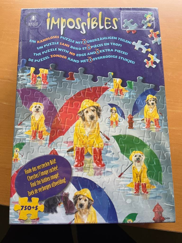 Legpuzzel 750+5 stukjes Impossibles Honden Regen Nieuw, Ophalen of Verzenden, Zo goed als nieuw