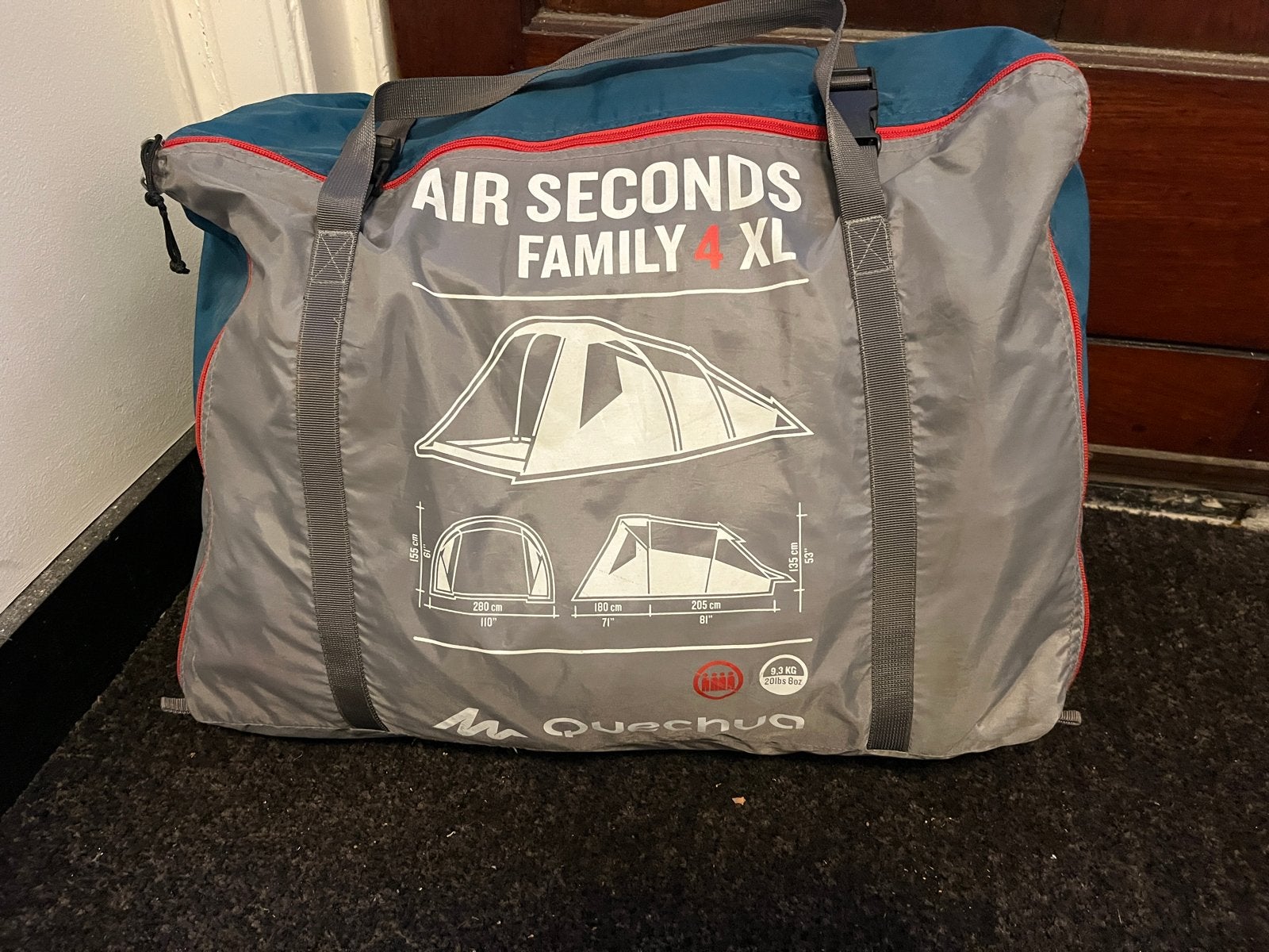 Quechua Air Seconds Family 4 XL Tent - Zonder voortentstokke, Ophalen of Verzenden, Gebruikt, Tot en met 4