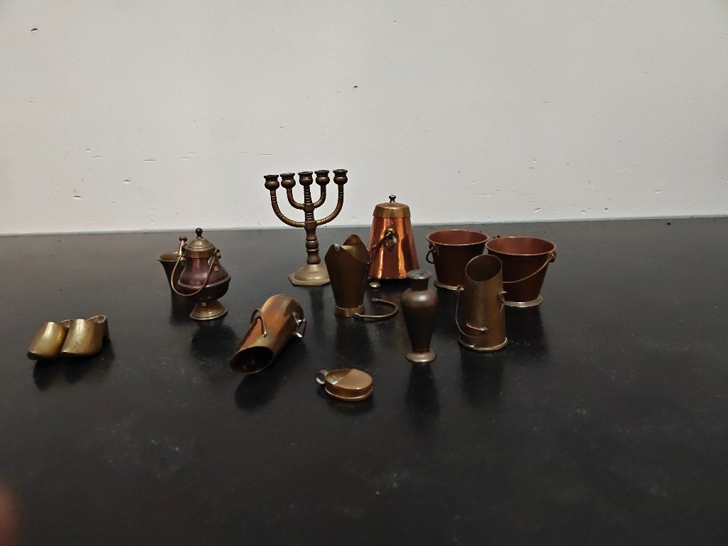 12 koperen miniatuur, Antiek en Kunst, Antiek | Koper en Brons, Koper, Ophalen of Verzenden