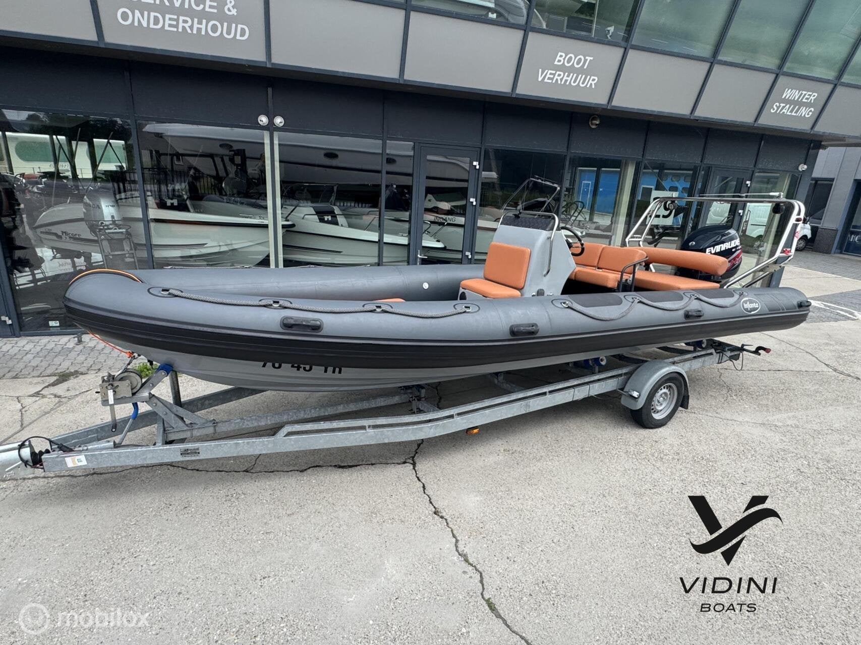 Infanta 7.5 OR rib met Evinrude 250pk HO en trailer, Watersport en Boten, Rubberboten, Overige merken, Gebruikt, -, -