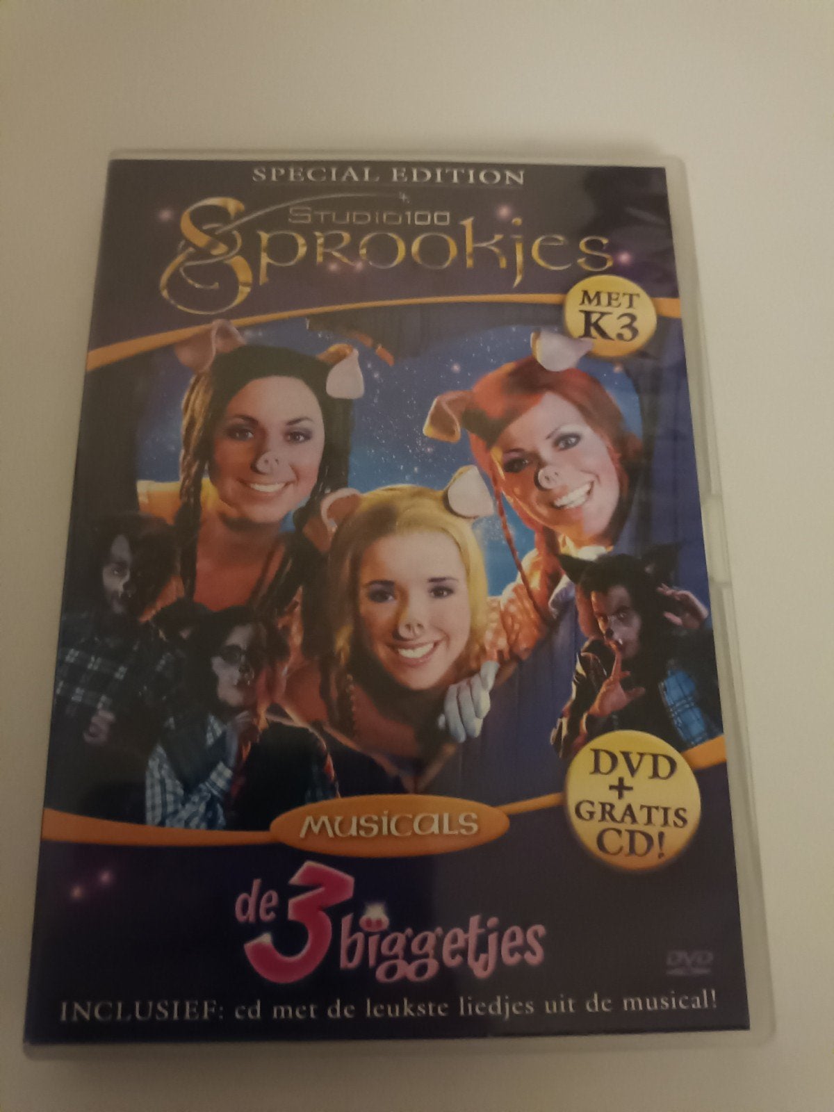 Dvd K3 de 3 biggetjes special edition inc. Cd, Cd's en Dvd's, Alle leeftijden, Ophalen of Verzenden, Zo goed als nieuw