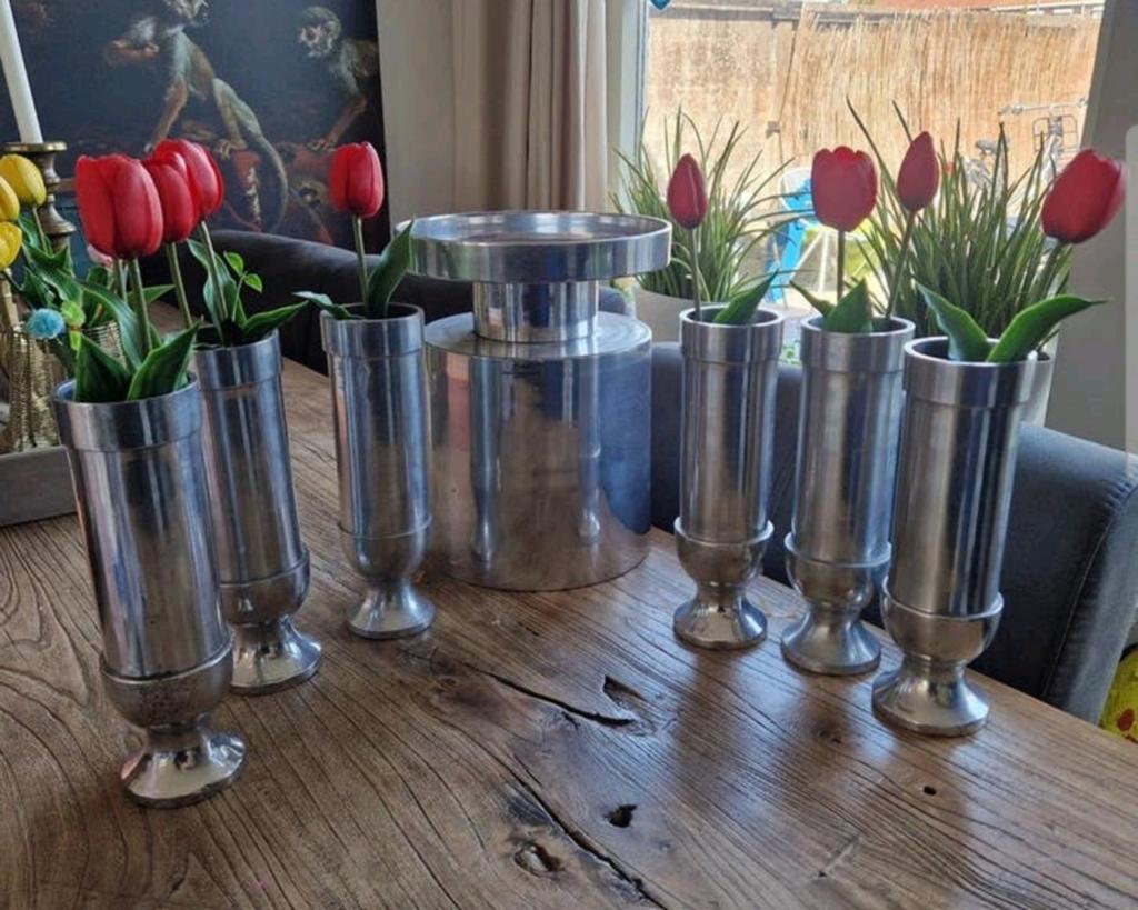 Moderne aluminium set Brasserie & BOB, Overige materialen, Gebruikt, Overige kleuren, Ophalen of Verzenden