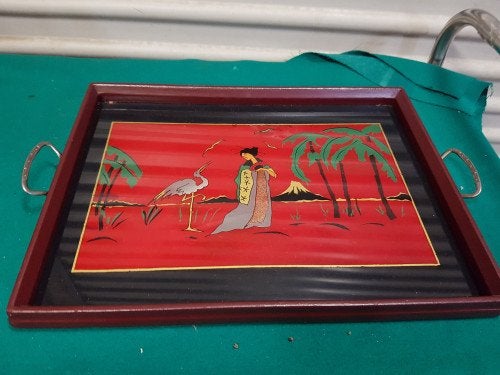 dienblad beschilderd glas plaat, Ophalen of Verzenden, 'T Olde Gre-j, Info@toldegrej.nl, Endepoelstraat 20f Didam