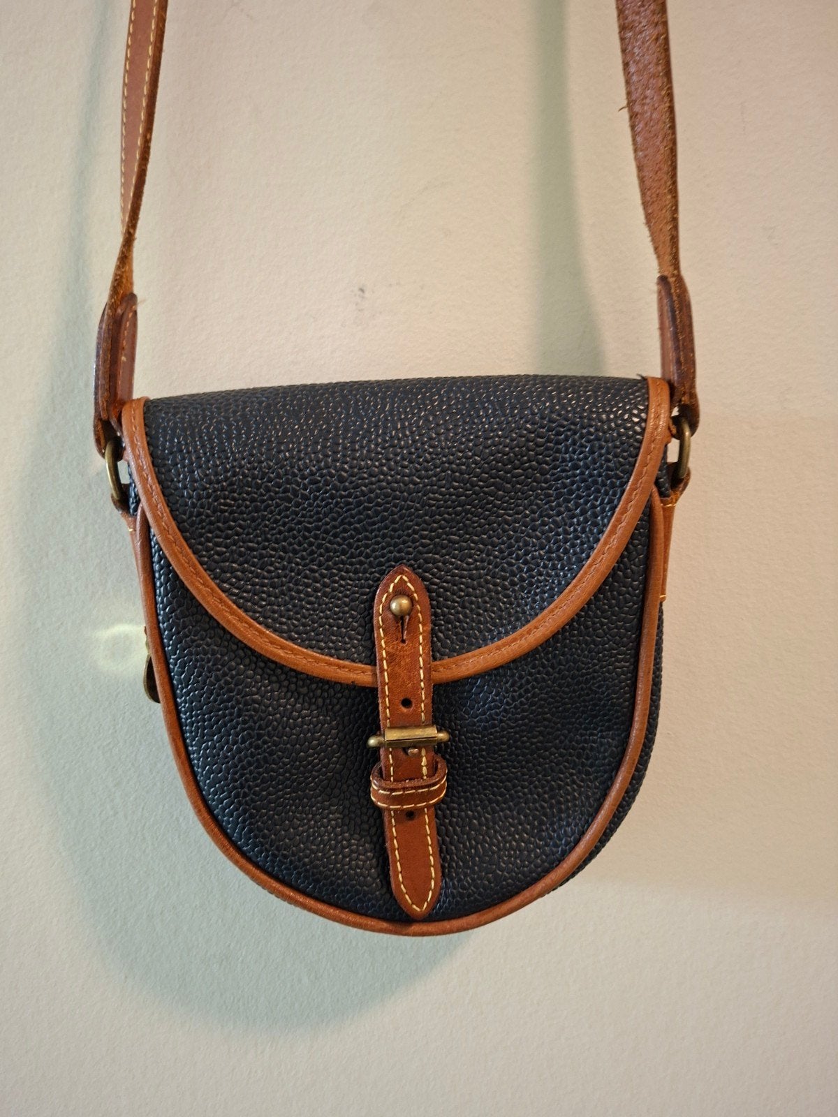 Vintage Mulberry Blue Scotchgrain Saddle Crossbody Ta, Sieraden, Tassen en Uiterlijk, Ophalen of Verzenden, Zo goed als nieuw
