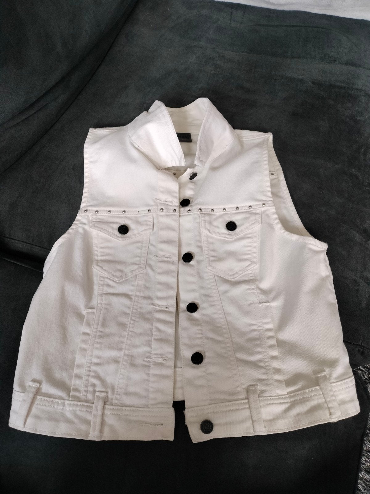 Witte spijkergilet van Object, maat 40, Maat 38/40 (M), Wit, Object, Nieuw