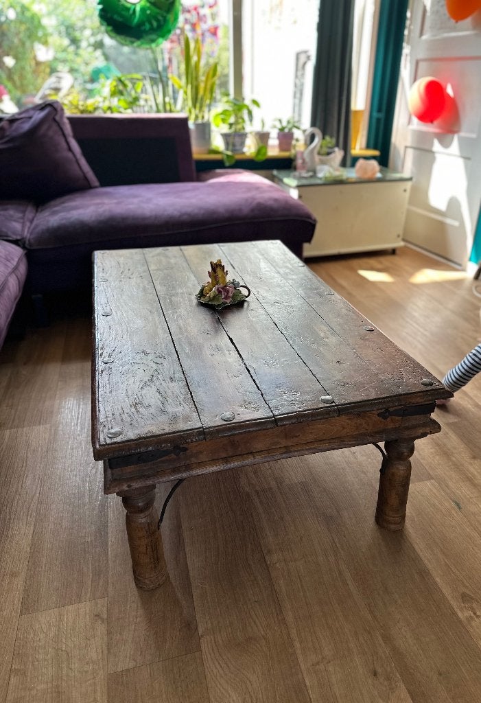 Koloniale salontafel, Huis en Inrichting, Ophalen, Gebruikt, 50 tot 100 cm, Landelijk, koloniaal, antiek, stoer, romantisch