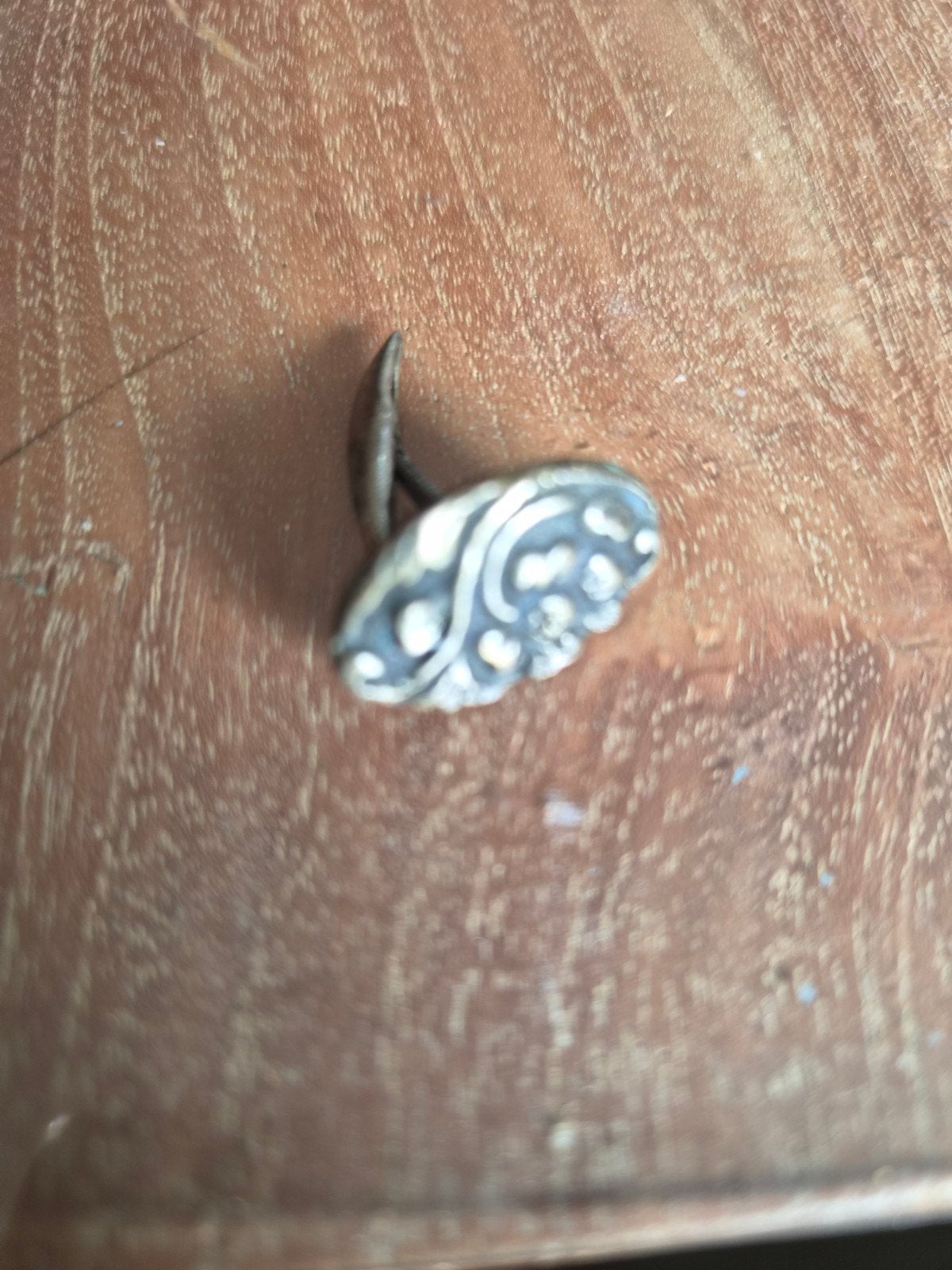 antieke manchetknoop  1 stuk  indisch zilver, Gebruikt, Ophalen of Verzenden, Dame of Heer, Zilver