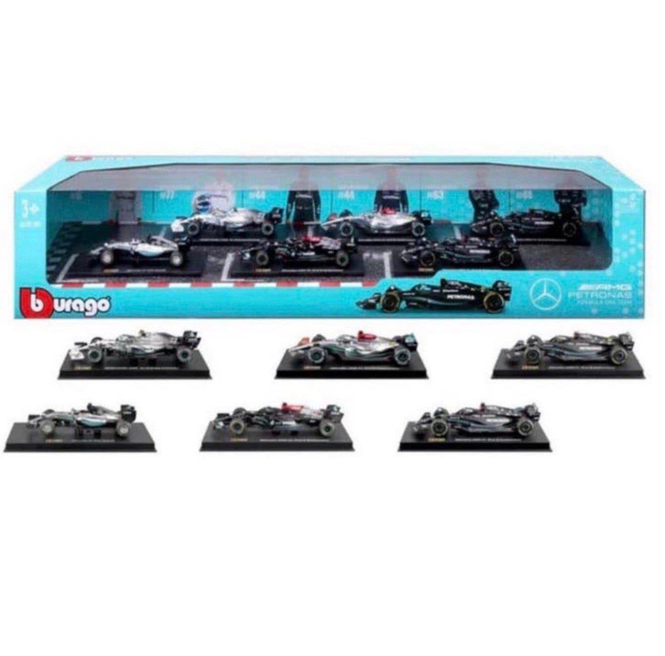Bburago 1:43 6 Model-Autos ! Mercedes-AMG Petronas Formule 1, Auto, Ophalen of Verzenden, B, B