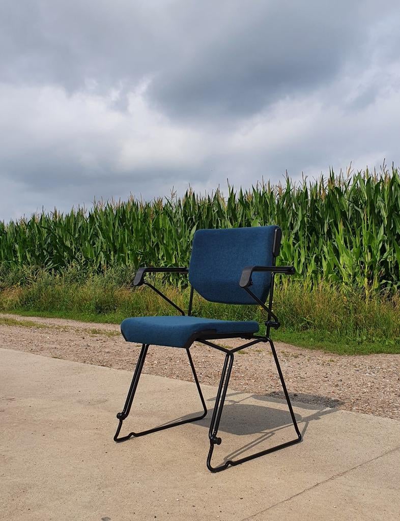 Vintage Albert stoll bureaustoel Giroflex, Ophalen, Zo goed als nieuw, Blauw, Bureaustoel