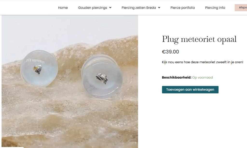 Plug meteoriet opaal - 14 mm plugs tunnels gauges glas, Verzenden, Nieuw, Overige materialen, Overige typen