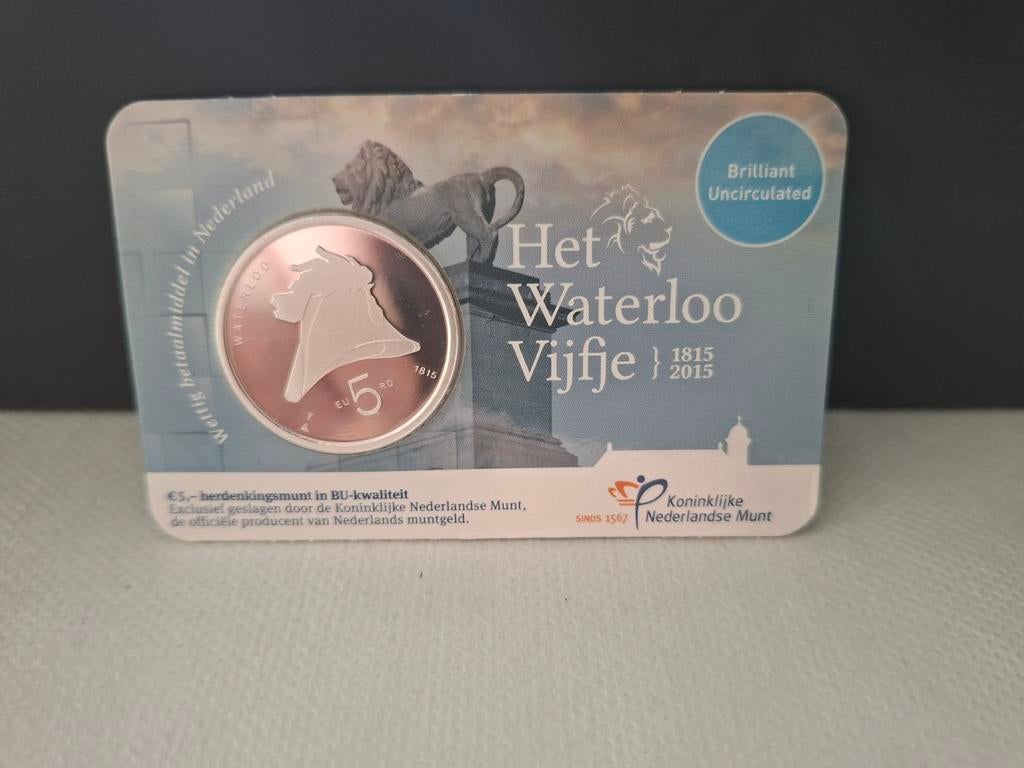 Het Waterloo Vijfje 2015 - Zwaar Verzilverde €5 euro, Verzenden, Koningin Beatrix, Euro's, Losse munt