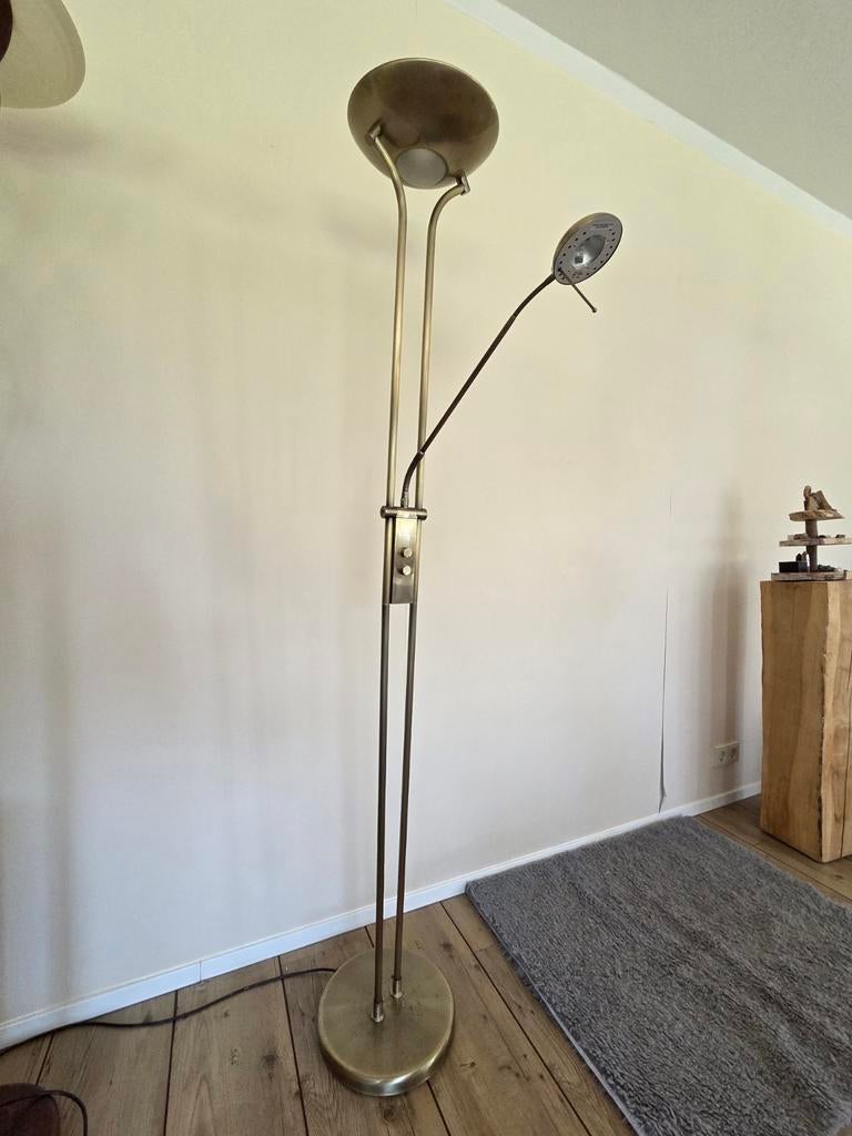 Staande lamp met leeslamp, Huis en Inrichting, Lampen | Vloerlampen, Ophalen, 150 tot 200 cm