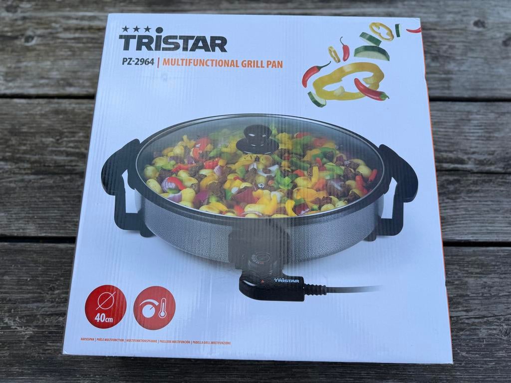 Tristar PZ-2964 Multifunctionele Grillpan - 40cm, 1500W, Ophalen, Nieuw, Tafelgrill