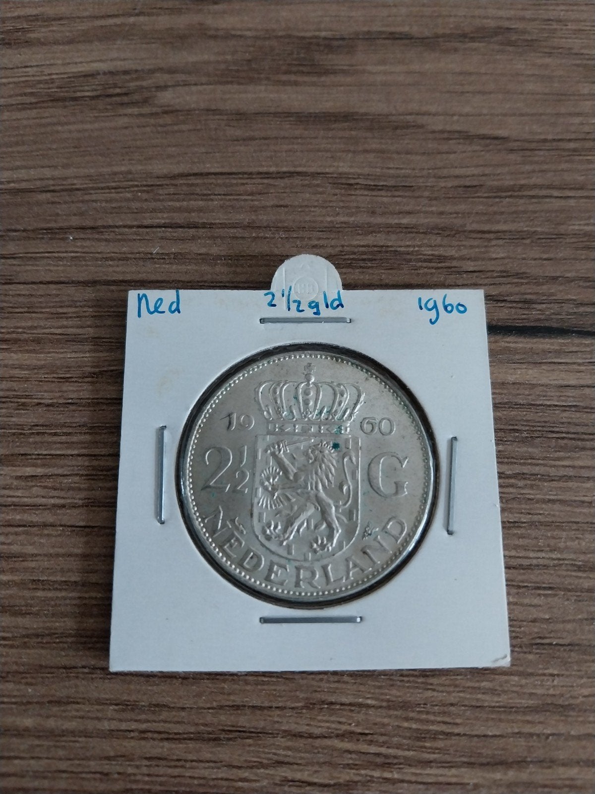 Zilveren 2½ Gulden Munt Nederland 1960 Koningin Juliana, Koningin Juliana, Zilver, Ophalen of Verzenden, Losse munt