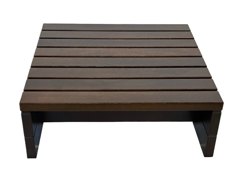 Vintage salontafel slatted latten Wengé massief jaren 70, Gebruikt, 100 tot 150 cm, 50 tot 100 cm, Vintage salontafel