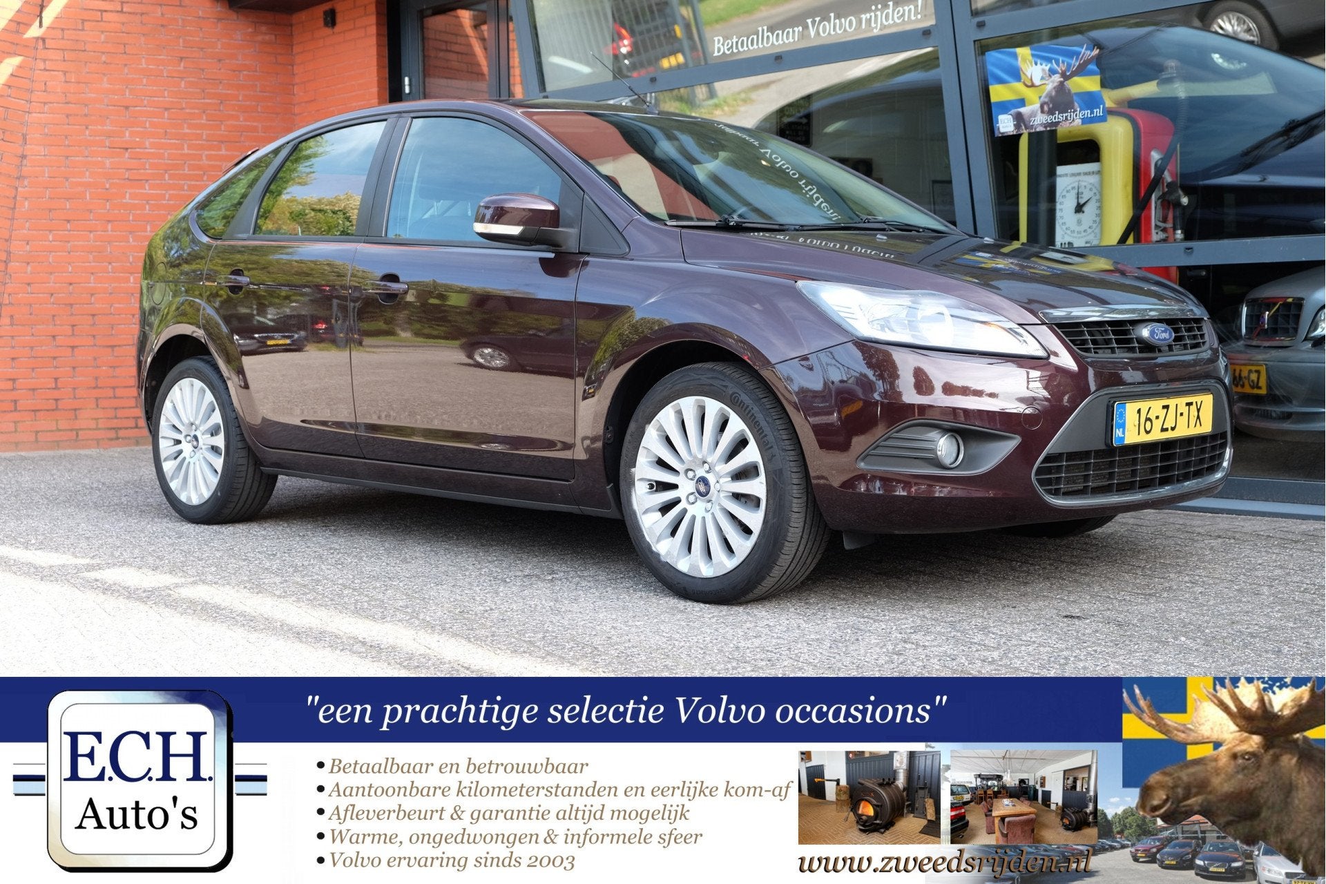 Ford Focus 1.6 Titanium (bj 2008), Auto's, 1596 cc, Gebruikt, Zwart, 620 kg