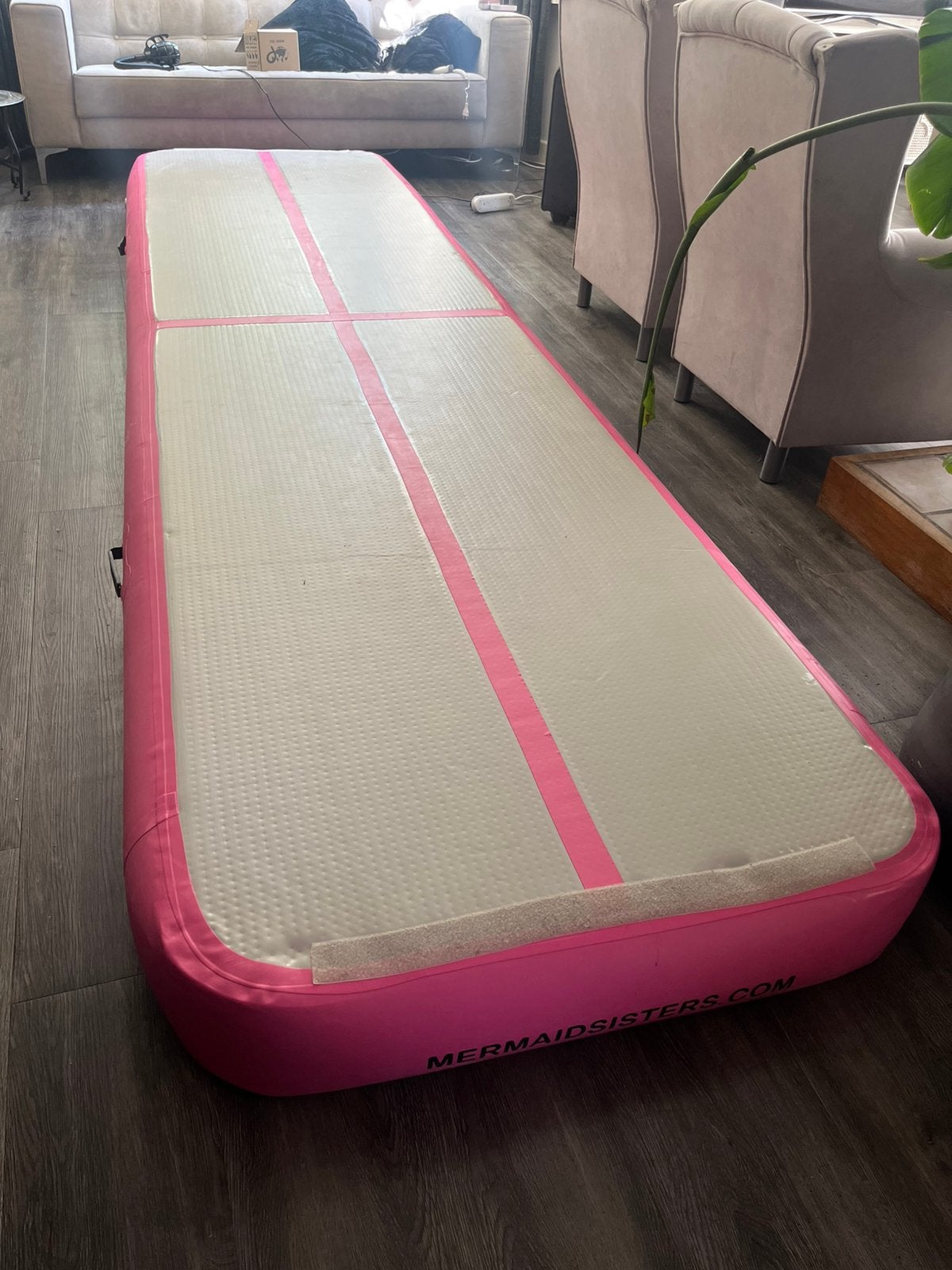 Airtrack te koop, Sport en Fitness, Turnen, Gebruikt, Materiaal, Roze, Kindermaat 122 t/m 140